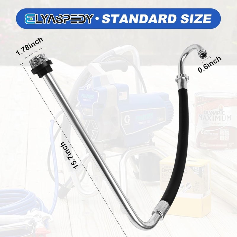 Elyaspedy 2025 New Stainless Steel Suction Hose,Compatible With Graco 390 395 490 495 595 And Tongshan T300 500 Airless Spraying/Line Painting Machine,Airless Paint Sprayer Accessories - Image 2